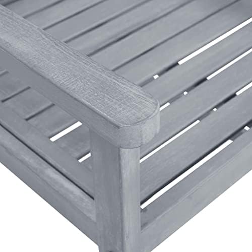 Garden Chair Set of 8 Grey Solid Acacia Wood Medium Durable,Solid Acacia Wood Garden Chair Set Stylish & Durable Outdoor Furniture for, Patio or Terrace Outdoor Furniture