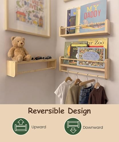 24 Inch Nursery Book Shelves for Wall, Bookshelf for Kids Rooms