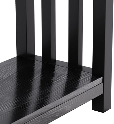 ChooChoo 47" Black Entryway Table with Drawer and Storage Shelf