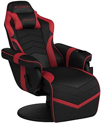 Respawn 900 Console Gaming Recliner with Footrest and Lumbar Support - Comfortable Ergonomic Gaming Chair with Headrest, No Wheels, Reclining, Heavy Duty, Racing Style Video Game Chairs - Red