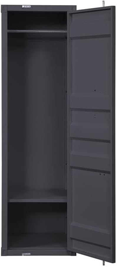 Acme Cargo Wardrobe Armoire with 1 Door in Gunmetal