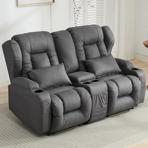 SAMERY 65" RV Loveseat Recliner Sofa, Manual Reclining Loveseat