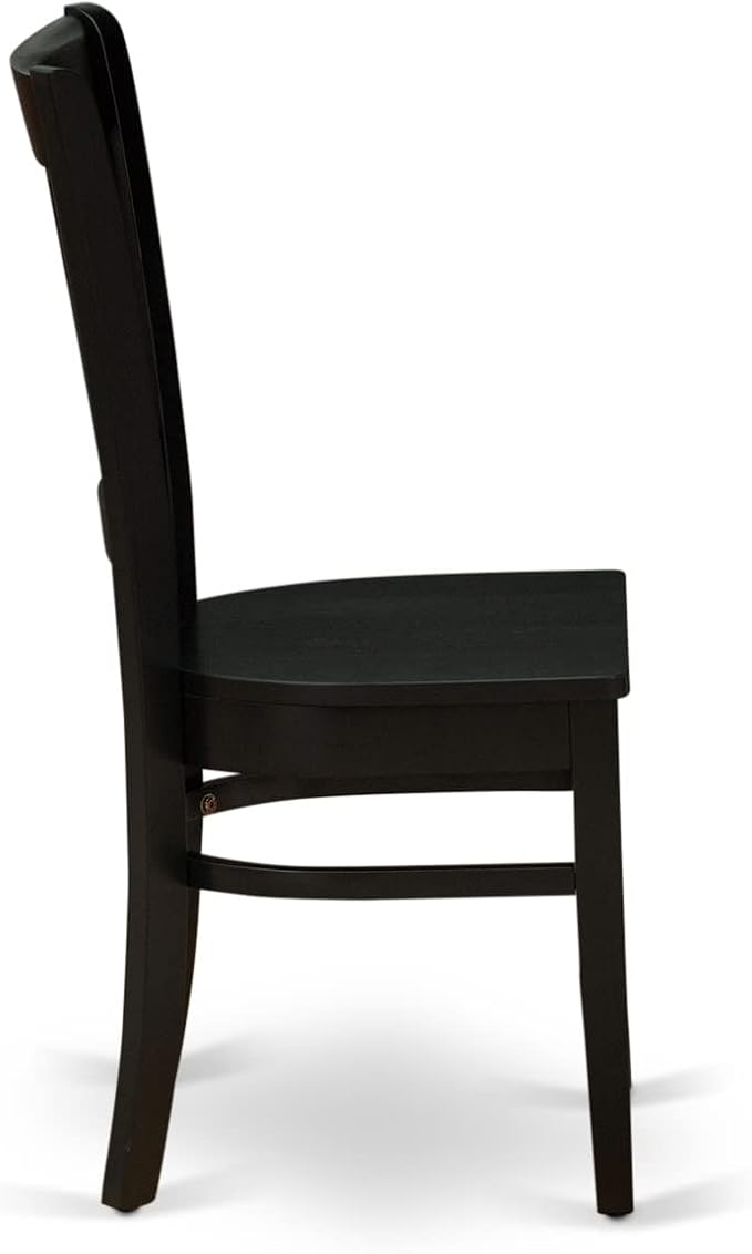 East West Furniture VAC-BLK-W Vancouver Dining Room Chairs - Slat Back Wood Seat Chairs, Set of 2, Oak