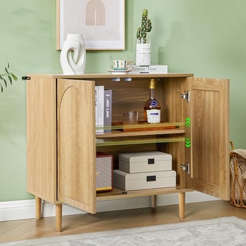 31.5” Oak Sideboard Buffet Cabinet with Storage Set of 2