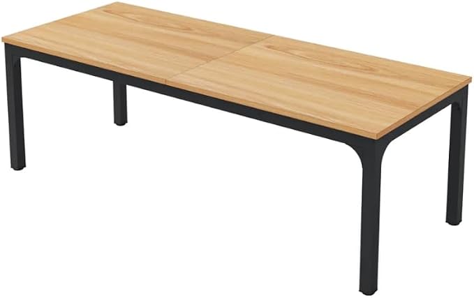 Practical Computer Desk,Rectangle Conference Table,Executive Desk(Only Table) (Walnut + MDF+Iron)