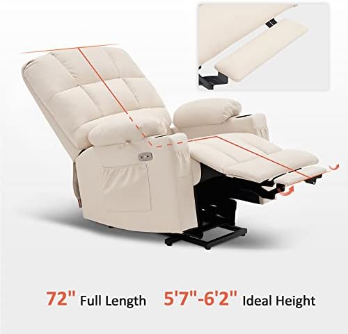 MCombo Dual Motor Power Lift Recliner, Heat and Massage, 7680, Large