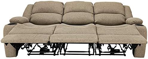 RecPro Charles Triple Powered 80" RV Wall Hugger Reclining Loveseat Oatmeal