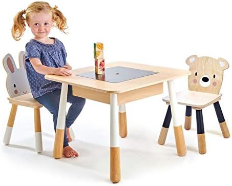 Tender Leaf Toys Forest Table & Chairs Set – Child-Sized Wooden Furniture for Art, Games & Everyday Activities – Crafted Materials – Age 3+