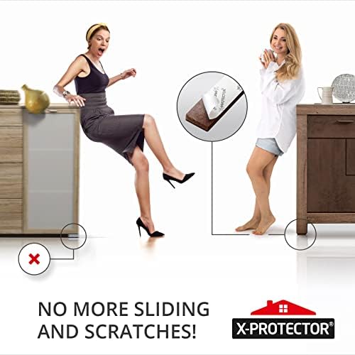 X-PROTECTOR Non-Slip Furniture Pads 8 PC 1”x 4” - Rubber Furniture Grippers