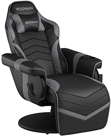Respawn 900 Console Gaming Recliner with Footrest and Lumbar Support - Comfortable Ergonomic Gaming Chair with Headrest, No Wheels, Reclining, Heavy Duty, Racing Style Video Game Chairs - Gray