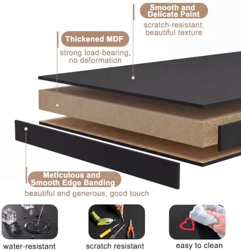 ChooChoo 39.4 Inches Farmhouse Computer Desk with 2 Drawers