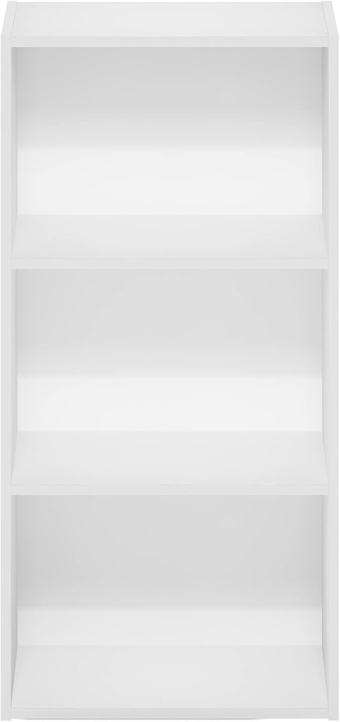 Furinno Luder 3-Tier Open Shelf Bookcase, White