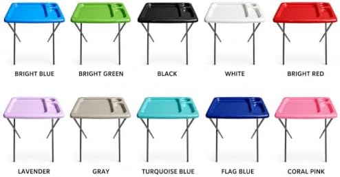 Folding TV Tray Table, Portable, Sturdy, Turquoise (Set of 2)
