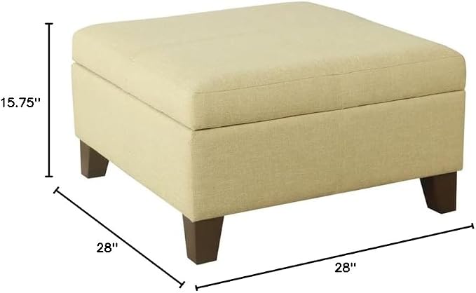 HomePop 28" Woven Square Storage Ottoman - Tan