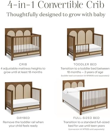 NAMESAKE Eloise 4-in-1 Crib, Natural Walnut & Performance Sand Eco-Weave