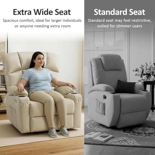 MCombo Dual Motor Power Lift Recliner Heat and Massage, R7688, Large-Wide