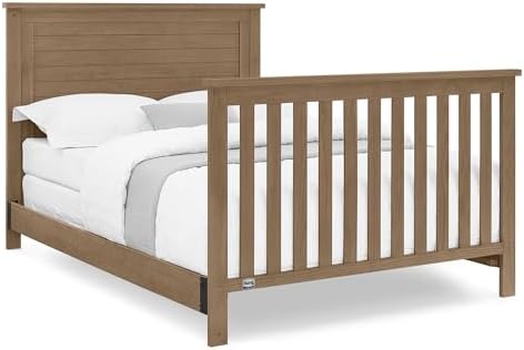 Delta Children Simmons Kids Caden 6-in-1 Convertible Crib with Trundle Drawer, Greenguard Gold Certified, Aged Oak