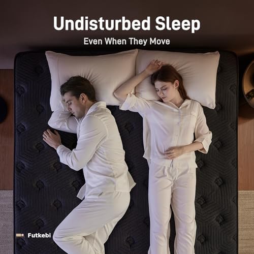 Full Mattress 14 Inch, Medium Firm Hybrid Mattress in a Box with Memory Foam & Pocket Coils, Cooling Breathable Cover, Low Motion Transfer, Reinforced Edge Support, Dark Gray