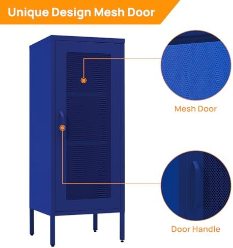 ALBAD Slim Metal Storage Cabinet with Mesh Door