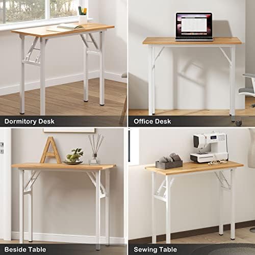 Need Small Computer Desk 31.5 in Folding Home Office Table Teak