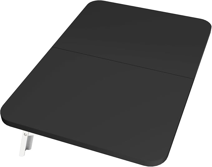 Neoaider Wall Mounted Folding Desk 23.6” x 15.7”, Black | Drop Down Table with Metal Collapsible Brackets, Folding Wall Table for Small Spaces, Home, Office, Kitchen, Laundry Room