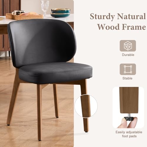 YOUNUOKE Single Dining Chair, Modern Black Dining Room Chairs