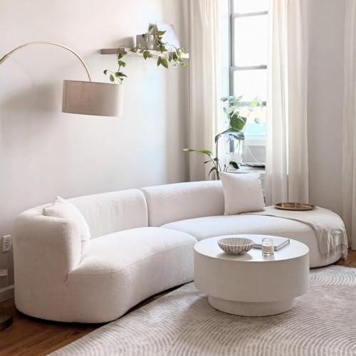 Acanva Formia Boucle Curved Sectional Couch for Living Room