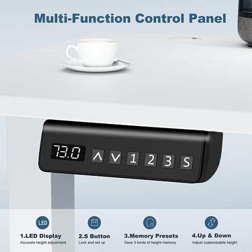 DUMOS 48 Inch Electric Standing Desk, Memory Adjustable Home Office Desk