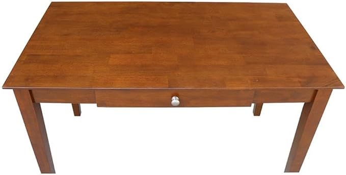 IC International Concepts, Writing Desk With Drawer, Solid Wood, Real Parawood, 48" W x 26" D x 30" H, Easy Assembly, Espresso
