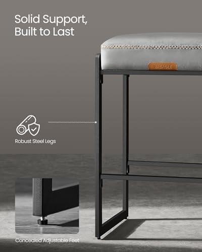 VASAGLE Bar Stools Set of 2, Counter Height, PU Leather, 26-Inch