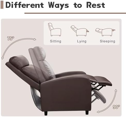 Furniwell Massage Recliner Chair for Living Room PU Leather Reclining Chair