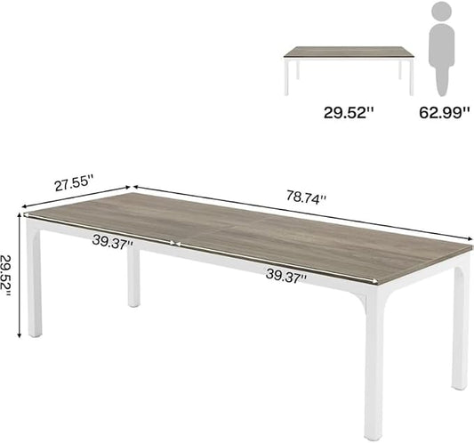 Practical Computer Desk,Rectangle Conference Table,Executive Desk(Only Table) (Taupe + MDF+Iron)