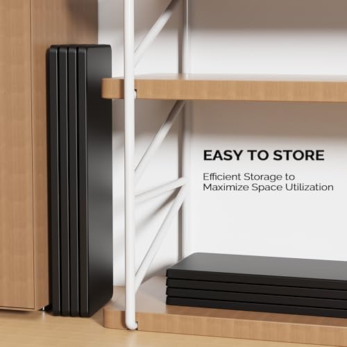 VINGLI 5 FT Narrow Folding Table,Premium Quality HDPE Material and Sturdy Metal Frame, Perfect for Buffet, Seminar, Party, Training, Home Work, Black