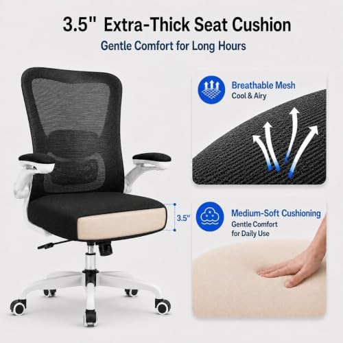 Ergonomic Office Chair for Lower Back Relief, 4-Way Lumbar, 330 LBS