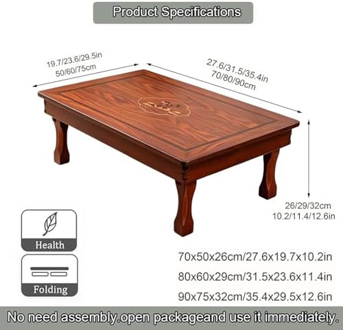 Folding Coffee Table, Japanese Floor Low Wood Dining Table