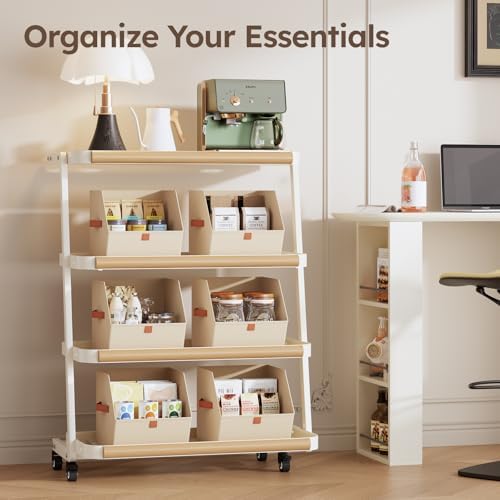 Fabric Closet Storage Cubes - 10 Pack Square Storage Bins with Dual Handles for Clothes, Towels, Toys, Cube Storage Organizers for Bedroom, Nursery, Shelves, Closet, Small Spaces, Beige