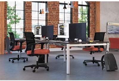 HON Convergence Ergonomic Office Chair with Mesh Back, Adjustable Arms, Lumbar Support, Synchro‑Tilt Desk Chair with Wheels for Home Office or Computer Use, Black Frame, Ruby