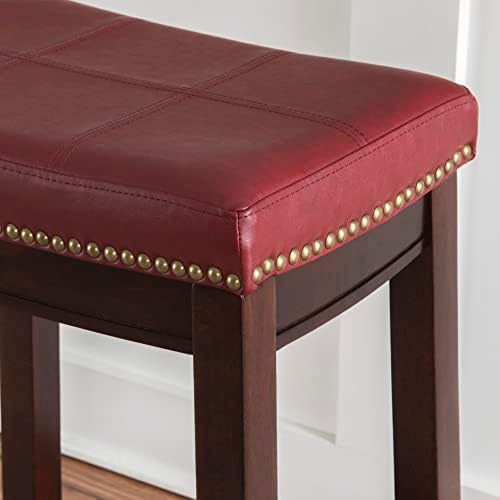 Linon Claridge Red Counter Stool, 26" x 18" x 12.75"