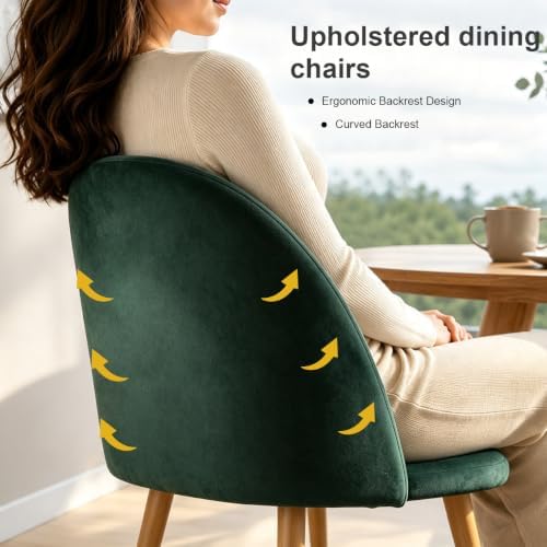 Lightdot Velvet Dining Chairs Set of 2, Modern Accent Side Chairs with Metal Legs, Living Room Chairs for Kitchen