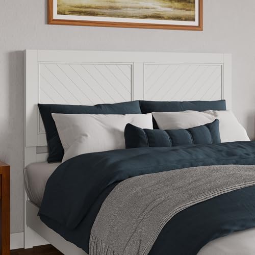 AFI, Berkshire Queen Solid Wood Low Profile Platform Bed with Matching Footboard, White