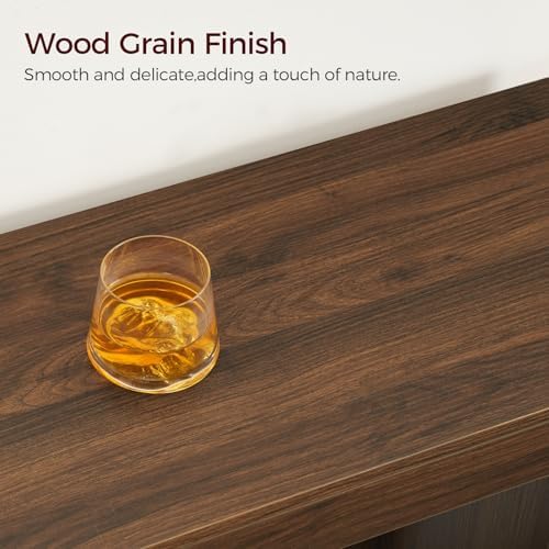 MAHANCRIS Modern Console Table, 39.4" Rectangular Entryway Table, Walnut