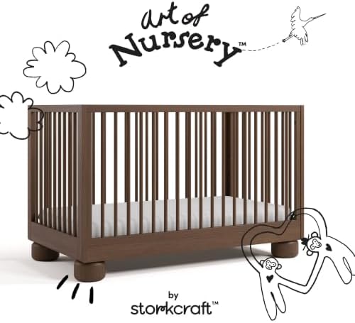 Storkcraft Sorrento 3-in-1 Convertible Crib with Toddler Rail, Hazelnut