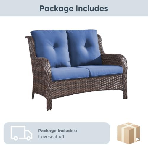 Belord Patio Sofa Luxury PE Wicker Loveseat