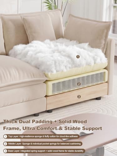 Loveseat Sofa Cloud Sofa Couch, 2 Seat Deep Seat L Shaped Couch