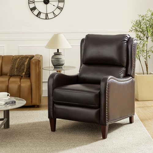 HULALA HOME Genuine Leather Recliner Chair Set of 2, Espresso