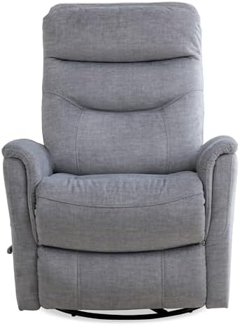 Gemini Capri Silver Recliner Chair Two Pack Swivel Glider Nursery Nursing Armchairs 100% Polyester Comfortable Reading Chairs for Adults Cozy Seating