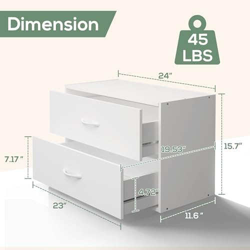 PrimeZone 2 Wood Drawers Closet Dresser Storage Organizer Stackable 6 Packs