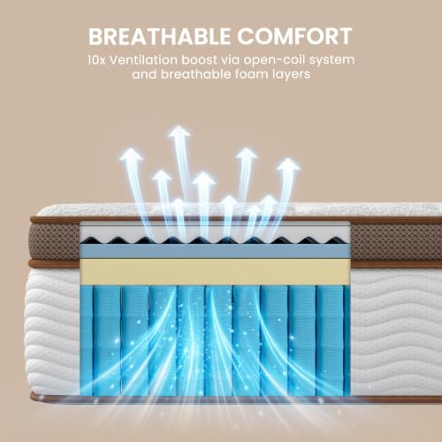 BedStory Extra Firm King Mattress, 13 Inch Hybrid Mattress in Box Cooling