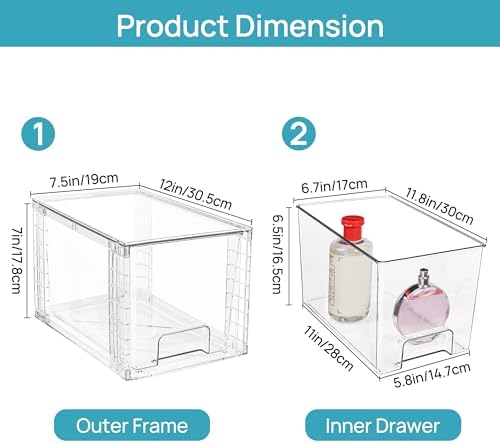 Vtopmart 6 Pack Large Stackable Storage Drawers