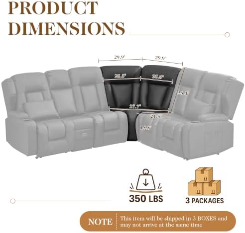 SAMERY Modular Recliner Sofa Corner Piece Only, Sectional Corner Seat